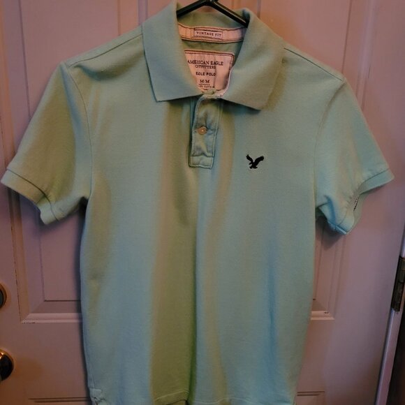 American Eagle Outfitters Light Green Polo Style Shirt Men's Size Medium - Picture 2 of 5